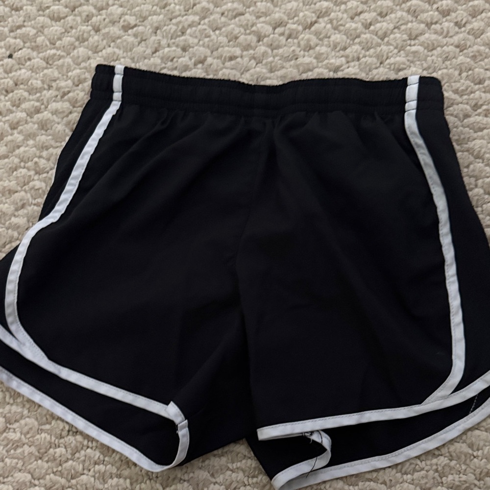 Athletic Works Black and White Athletic Shorts with Elastic Waistband